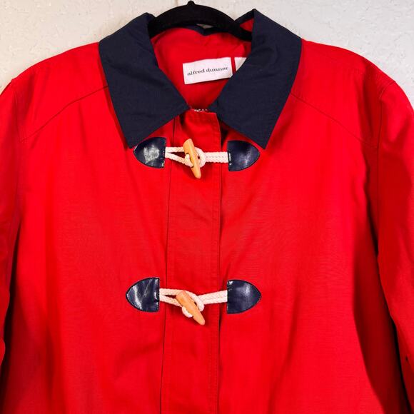 ALFRED DUNNER Coat Jacket 14 Nautical Barn Gingham Lining Toggle & Zip Closure - Picture 5 of 16